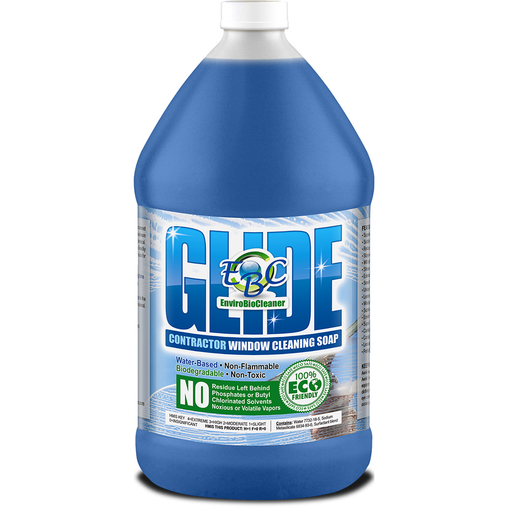 Can EBC Glide be used with hard water and still leave the windows shining with just a rinse and not squegee?